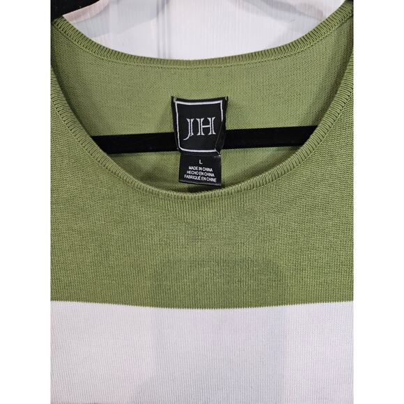 JH color block sweater dress Womens large green gray black preppy viscose sale - Picture 3 of 6